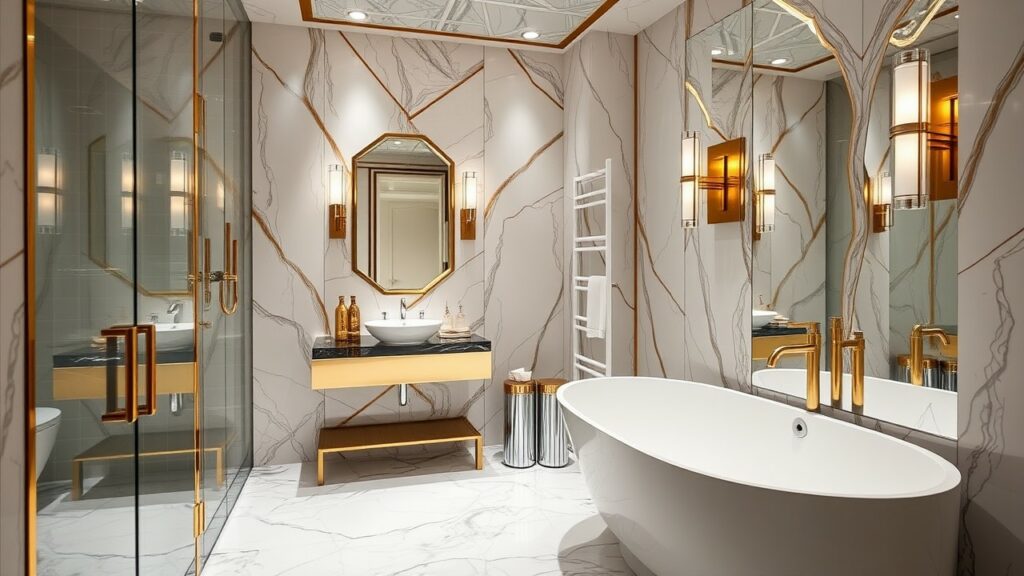 21 Metallic Accents Luxury Bathroom Inspirations