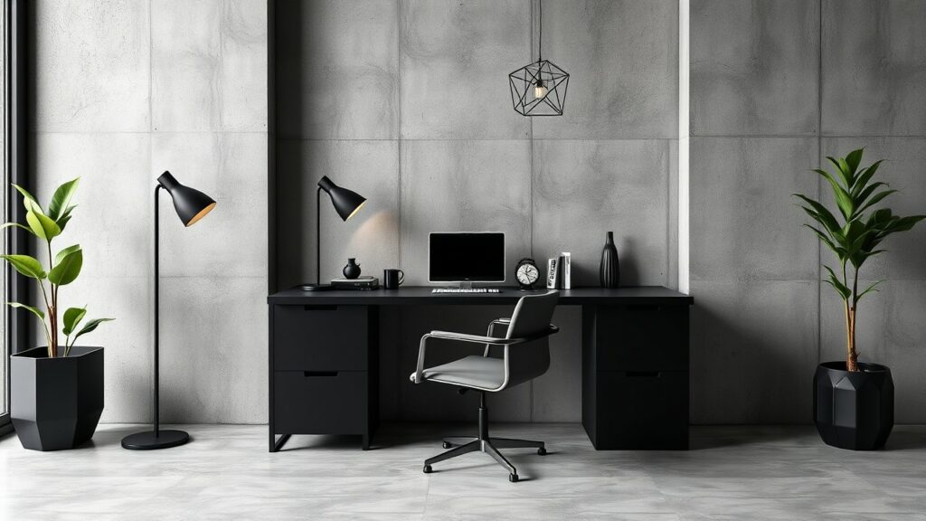 21 Minimalist Concrete Luxury Home Office Designs