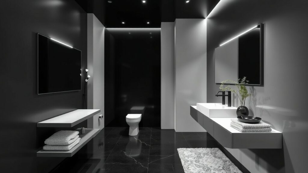 21 Monochrome Minimalist Luxury Bathroom Inspirations