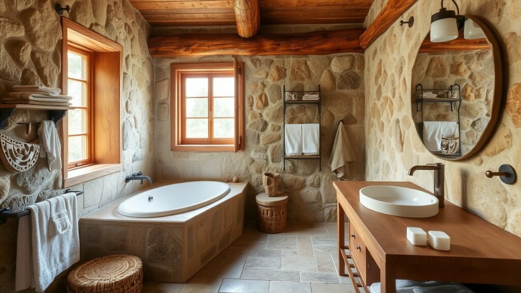 21 Mountain Stone Luxury Bathroom Design Ideas