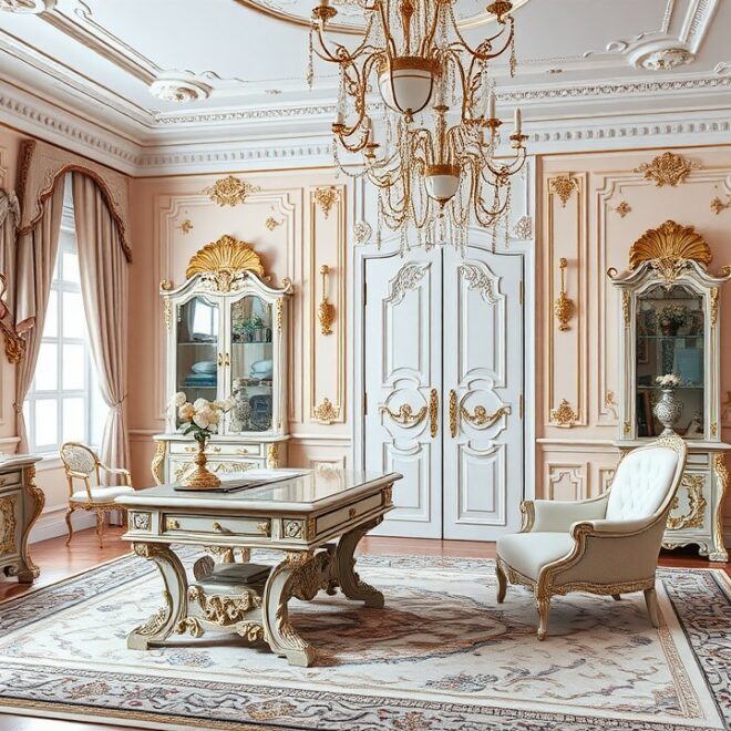 21 Ornate Rococo Luxury Home Office Designs for Lavish Glamour (#13 Will Amaze You!)