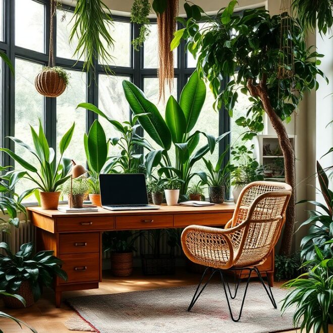 21 Urban Jungle Luxury Home Office Designs for a Lush Look (#15 Will Inspire You!)