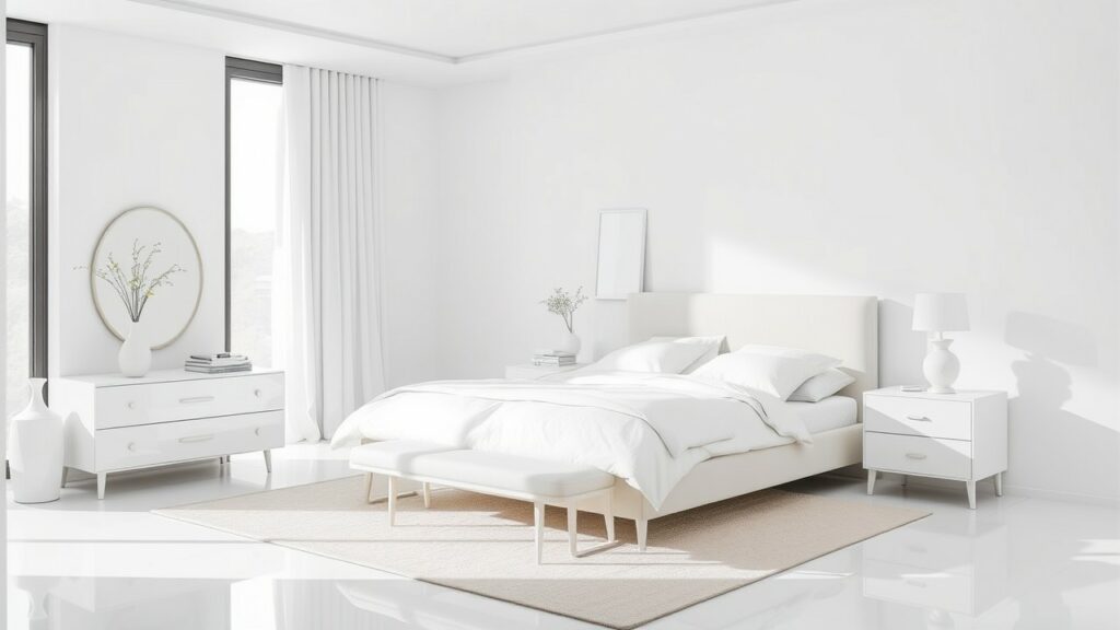 21 White-on-White Minimalist Luxury Bedroom Designs