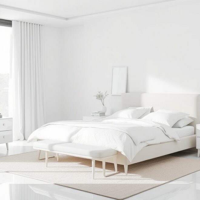 21 White-on-White Minimalist Luxury Bedroom Ideas for a Bright Space (#21 is Simply Stunning!)