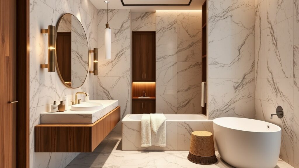 22 Rich Textured Luxury Bathroom Inspirations