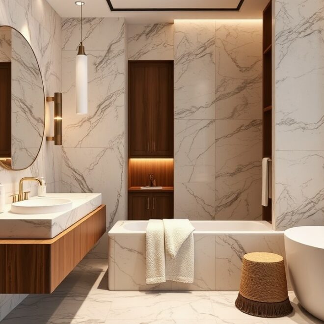 22 Rich Textured Luxury Bathroom Inspirations for Sophisticated Depth (#9 is Stunning!)