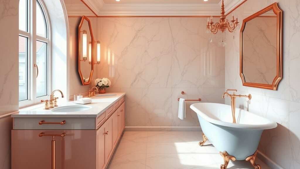 22 Rose Gold Luxury Bathroom Design Ideas