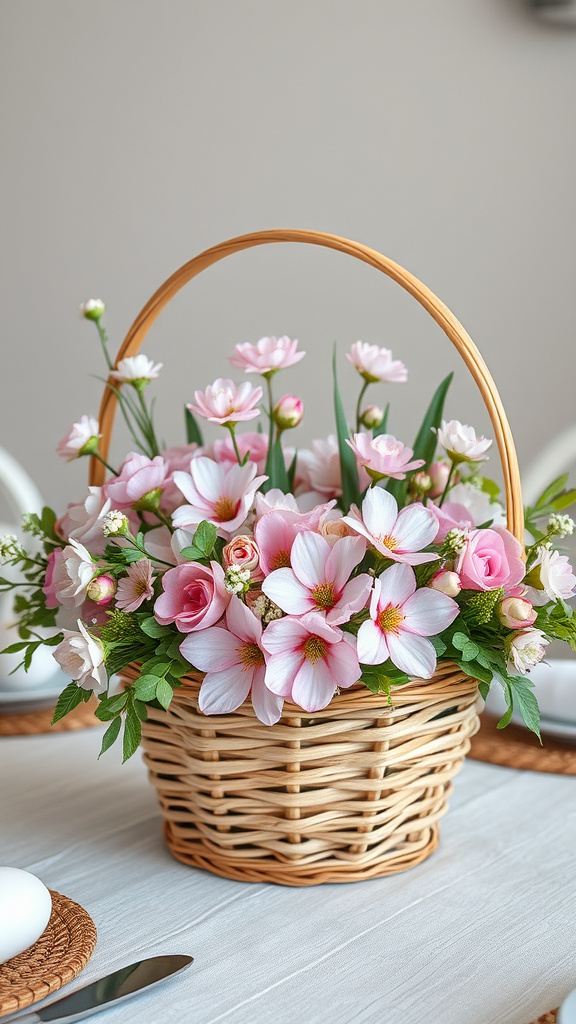 1. Blooming Spring Basket Centerpiece