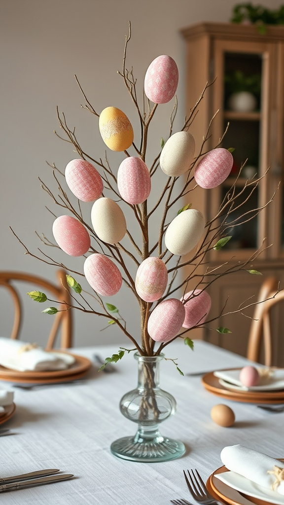 18. Quaint Quilted Egg Tree