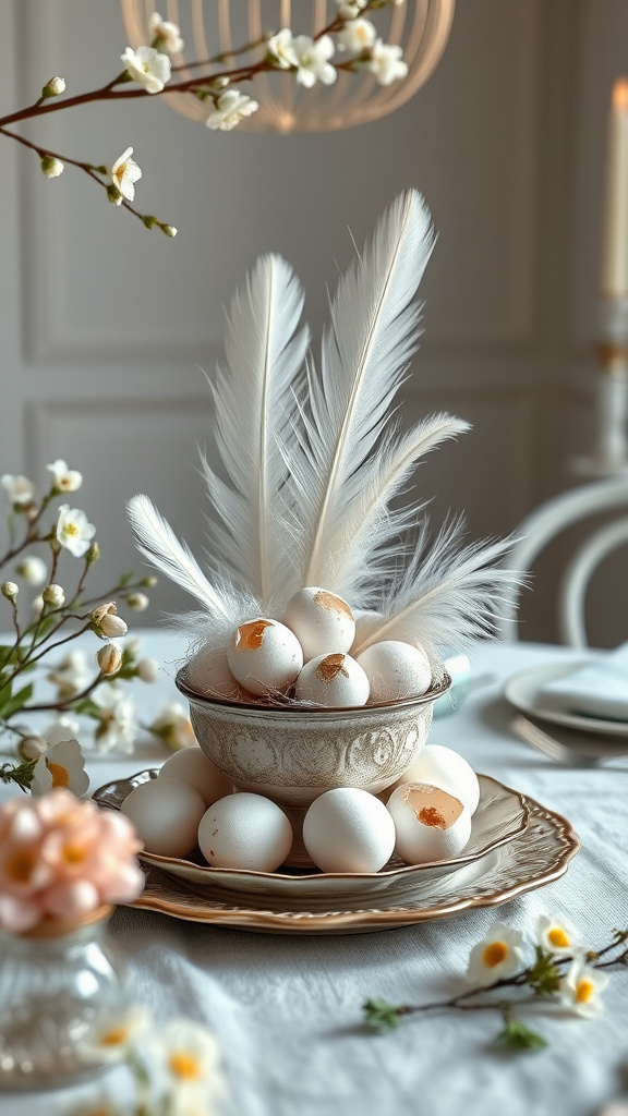 19. Eggshell and Feather Display