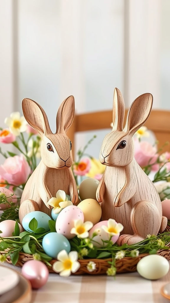 2. Rustic Rabbit Charm Display