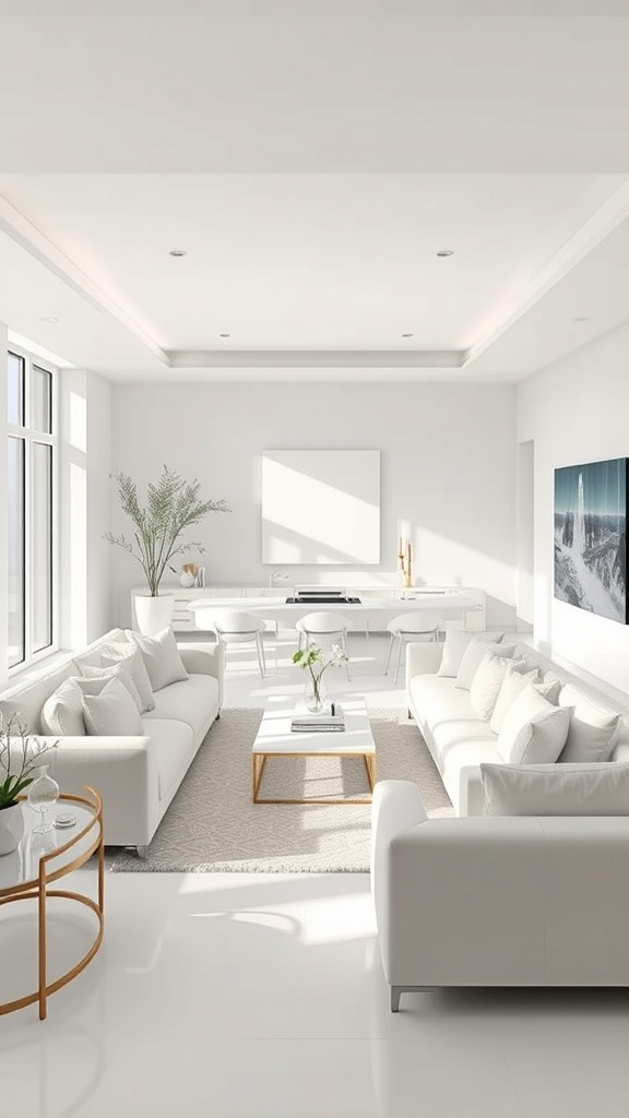 1. Serene All-White Living Rooms