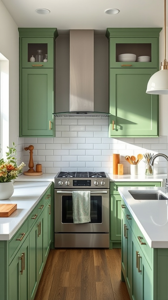 17. Spring Green Cabinets, White Contrast