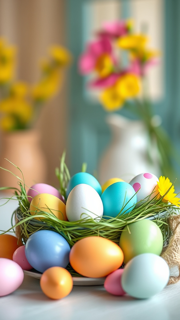 9. Bright and Cheery Egg Decor