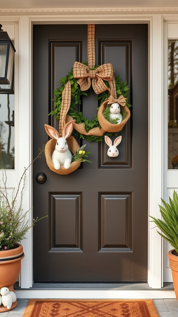 12. Classic Bunny Burlap Wreaths