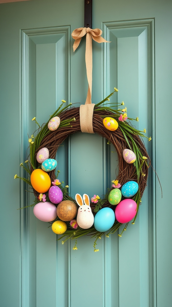 13. Colorful Egg-craft Wreaths