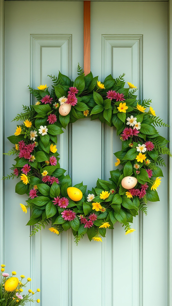 14. Lush Greenery Easter Wreaths