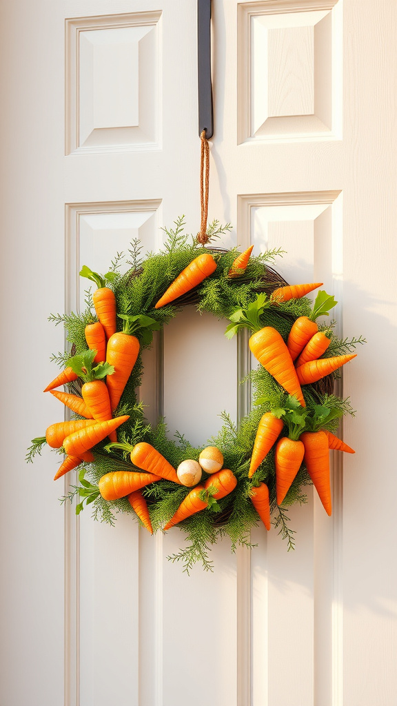 21. Cheerful Carrot Easter Wreaths