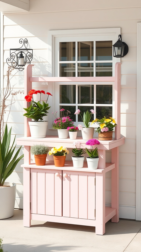 19. Modern Pastel Potting Bench