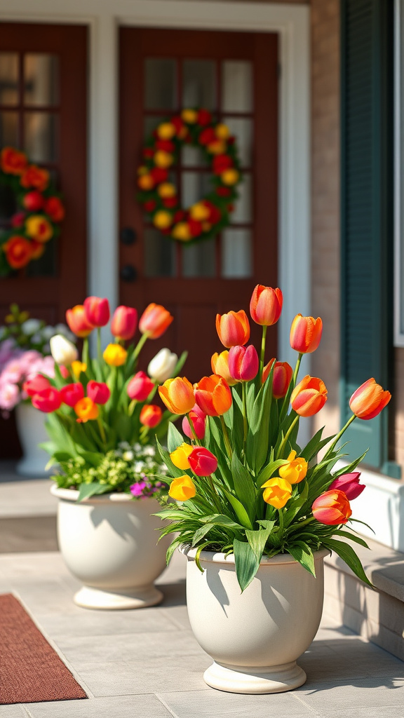 5. Vibrant Tulip Planter Stands