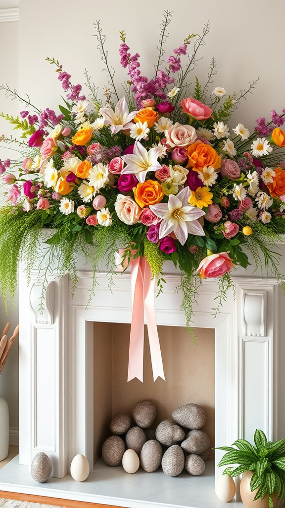 6. Floral Fantasia Mantel Design