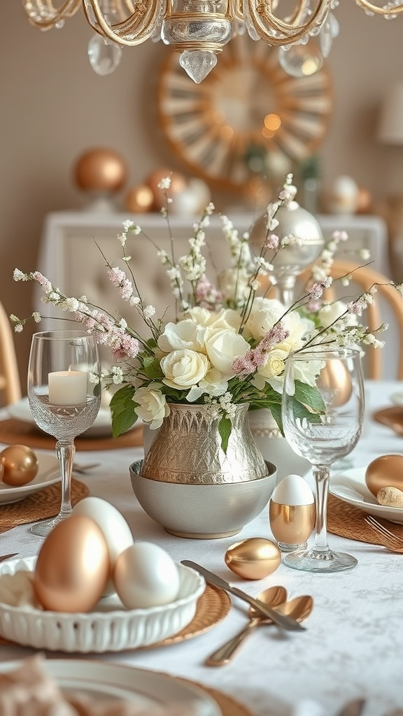 11. Metallic Touches for Easter Elegance