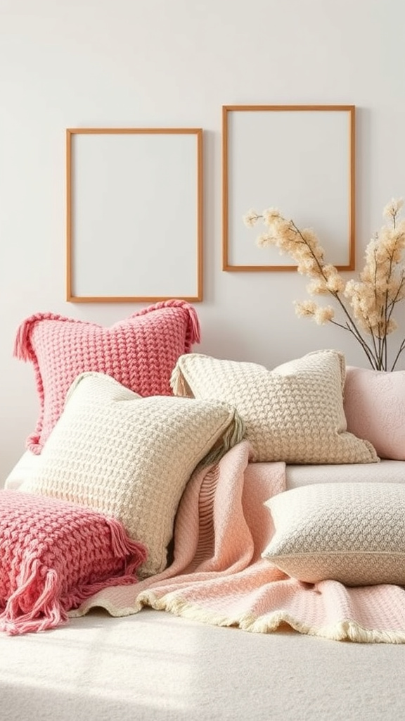 22. Textured Spring Throws and Pillows