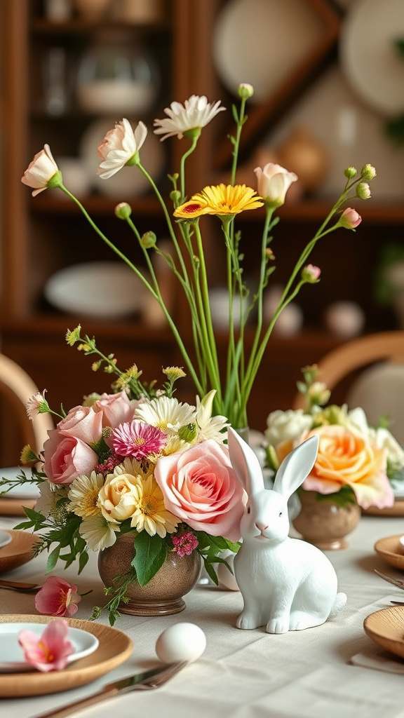 3. Floral Centerpieces With Easter Charm