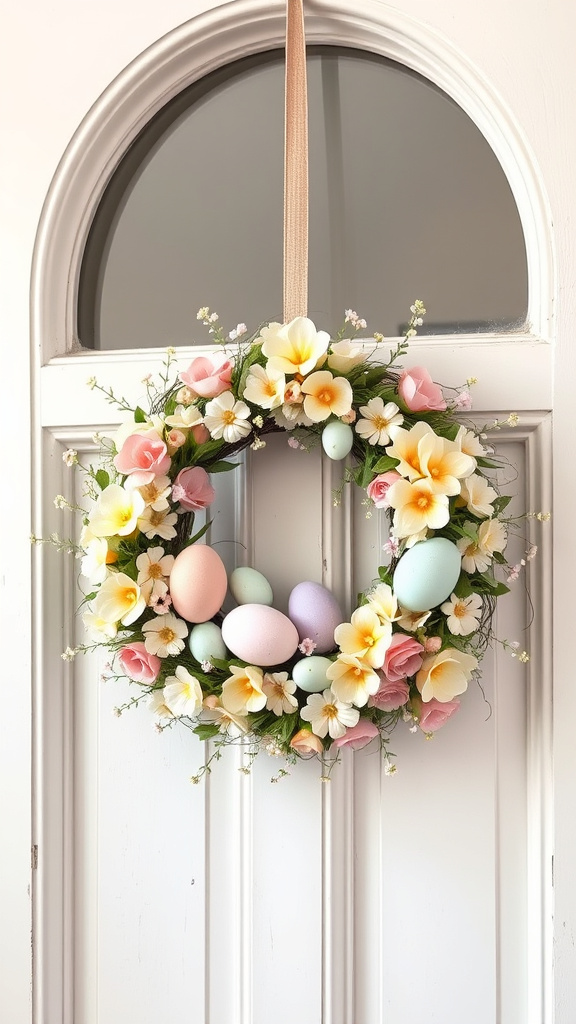 1. Floral Egg Wreath Delight