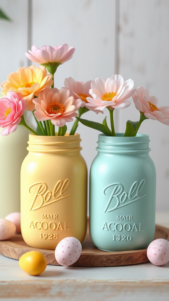 11. Pastel Painted Mason Jars