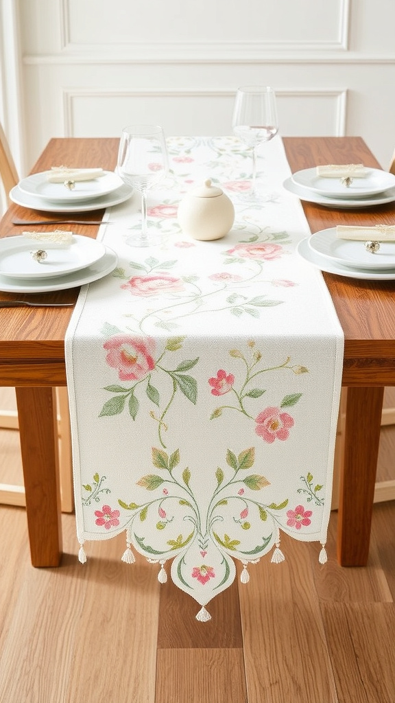 14. Elegant Spring Table Runners