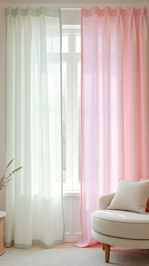 22. Soft Pastel Curtain Decor