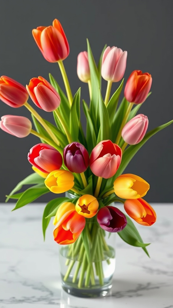 4. Vibrant Tulip Vases