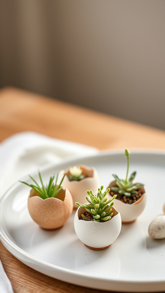 7. Chic Eggshell Planters