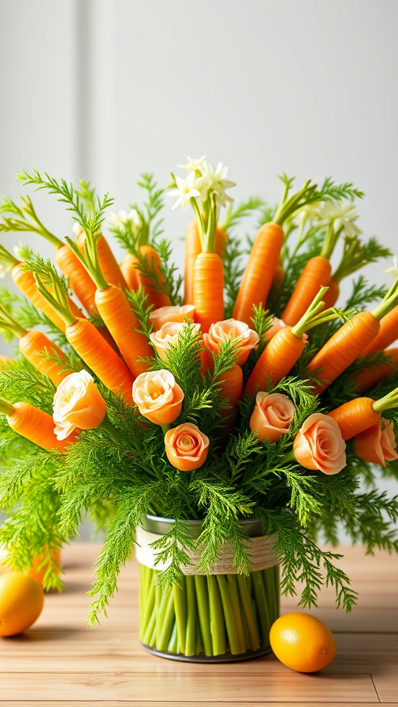 9. Colorful Carrot Bouquets