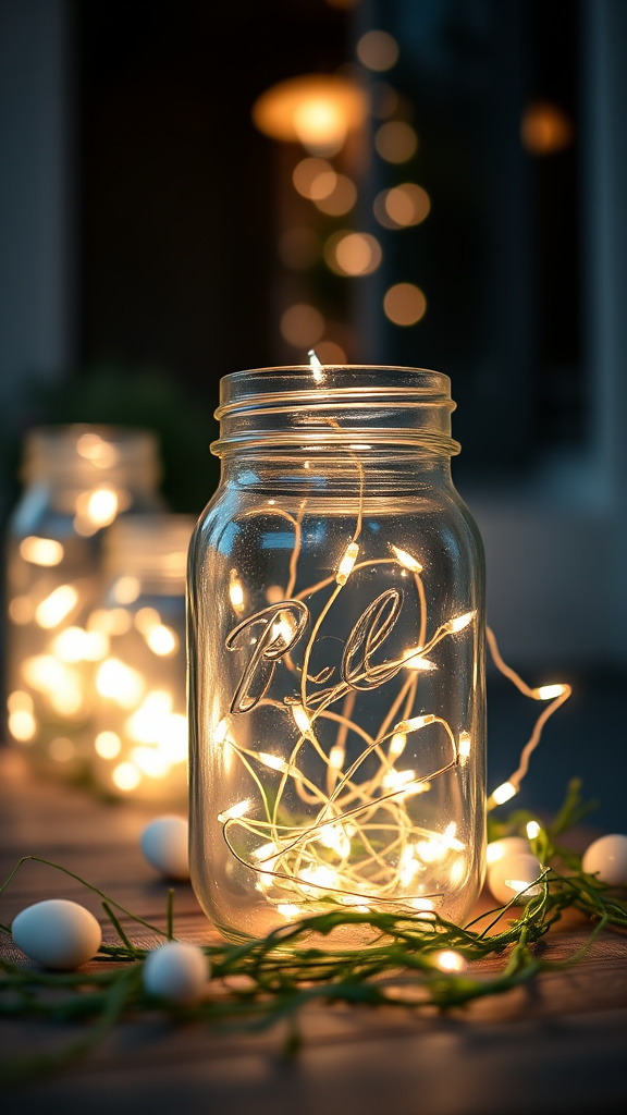 11. Fairy Lights in Mason Jars