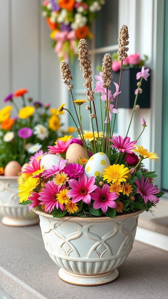 12. Easter Egg and Blossom Planters