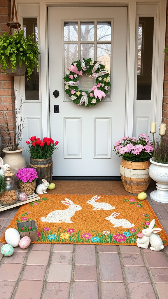 13. Spring-Themed Doormat Delight