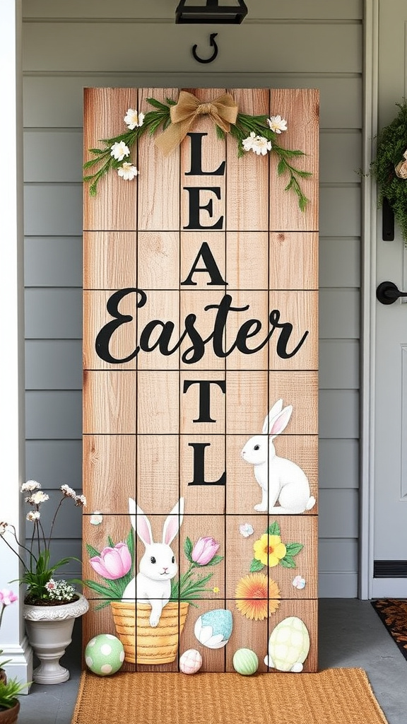 5. Rustic Wooden Easter Pallet Sign