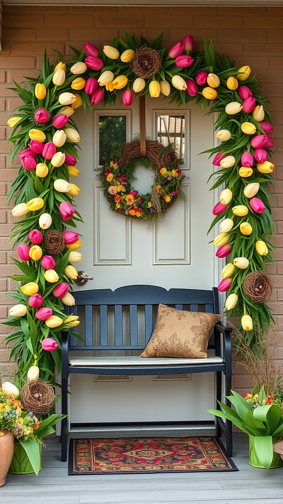 6. Fresh Tulip and Nest Garlands