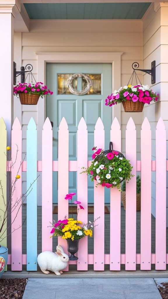 7. Pastel Painted Picket Fence