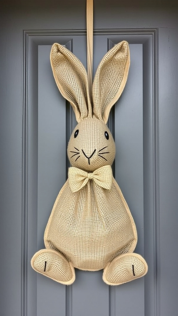 9. Burlap Bunny Door Hanger