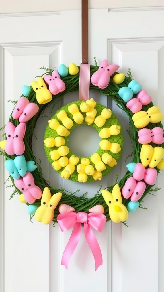 23. Playful Peep Wreath Ideas