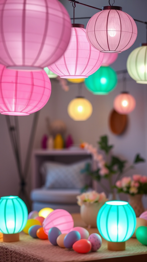 3. Pastel Paper Lantern Decor