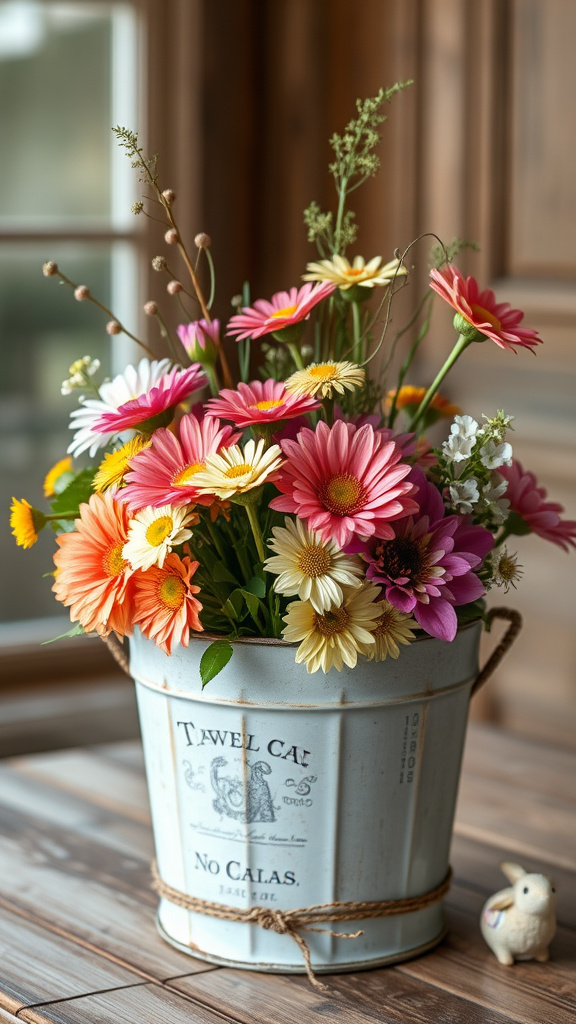 18. Tin Buckets with Florals