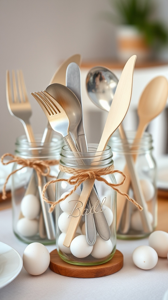 19. Mason Jar Utensil Holders