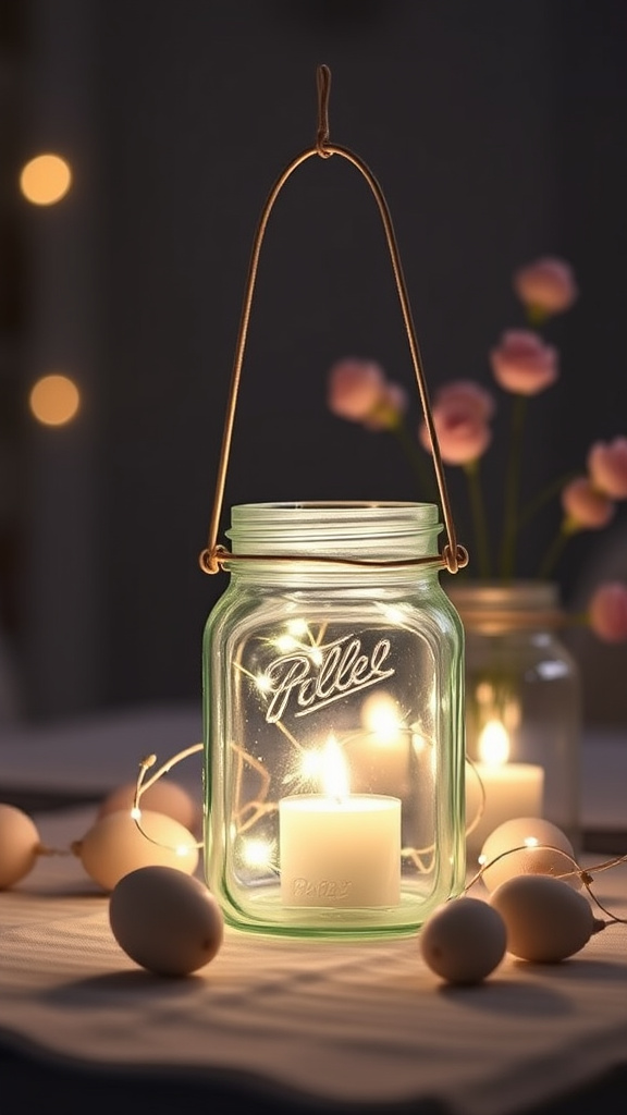 2. Pastel Mason Jar Lanterns