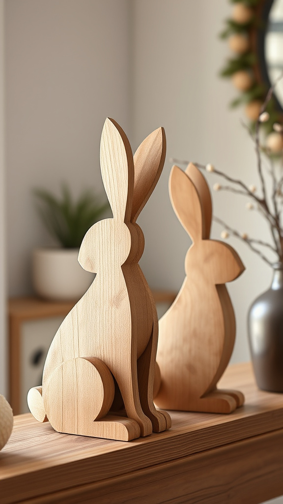 3. Wooden Bunny Silhouettes