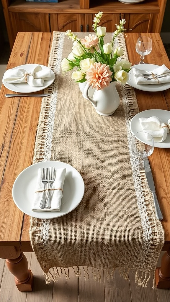 4. Burlap Table Runners