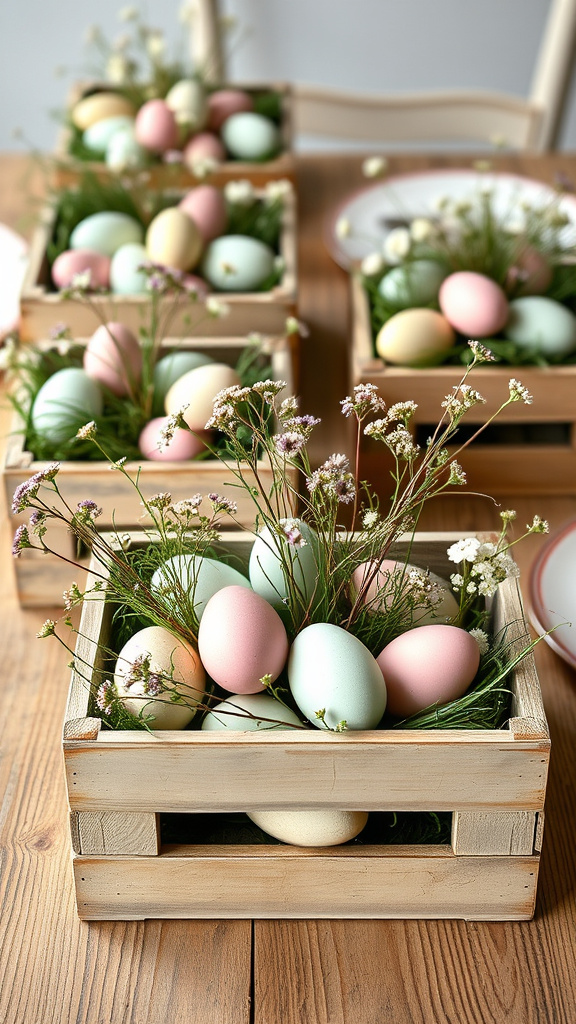 8. Rustic Egg Crate Centerpieces